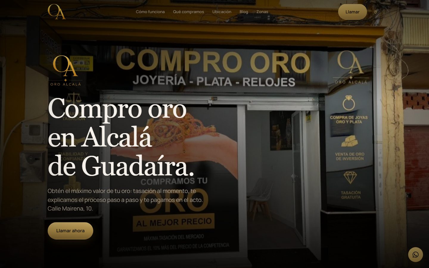 Web de Oro Alcalá: compro oro y plata en Alcalá de Guadaíra, Calle Mairena 10