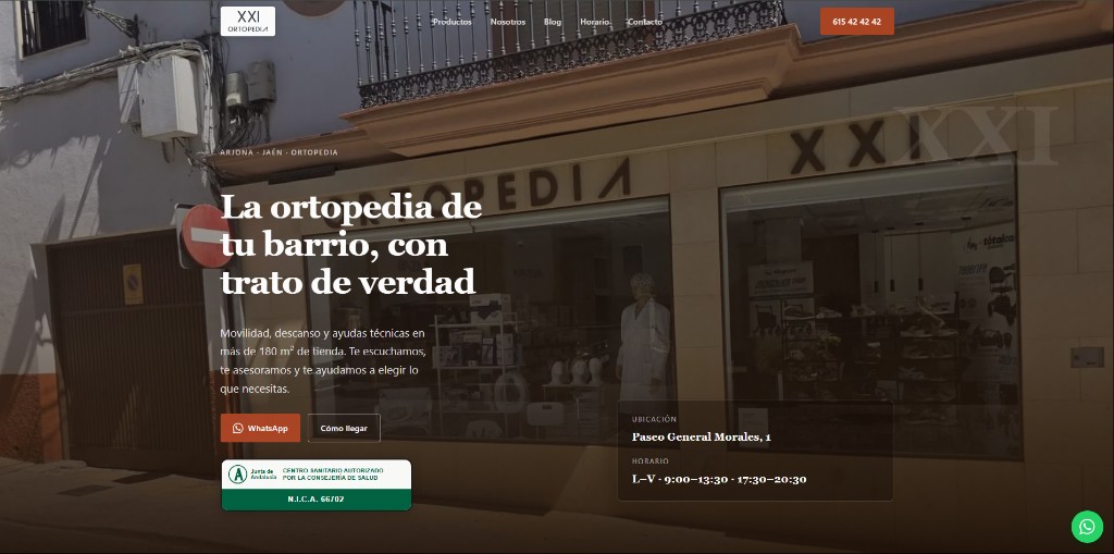 Hero de ortopedia21arjona.es, ortopedia XXI en Arjona (Jaén) con WhatsApp y centro sanitario autorizado